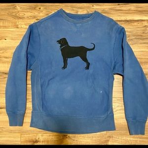 Vintage style black dog crew neck sweatshirt